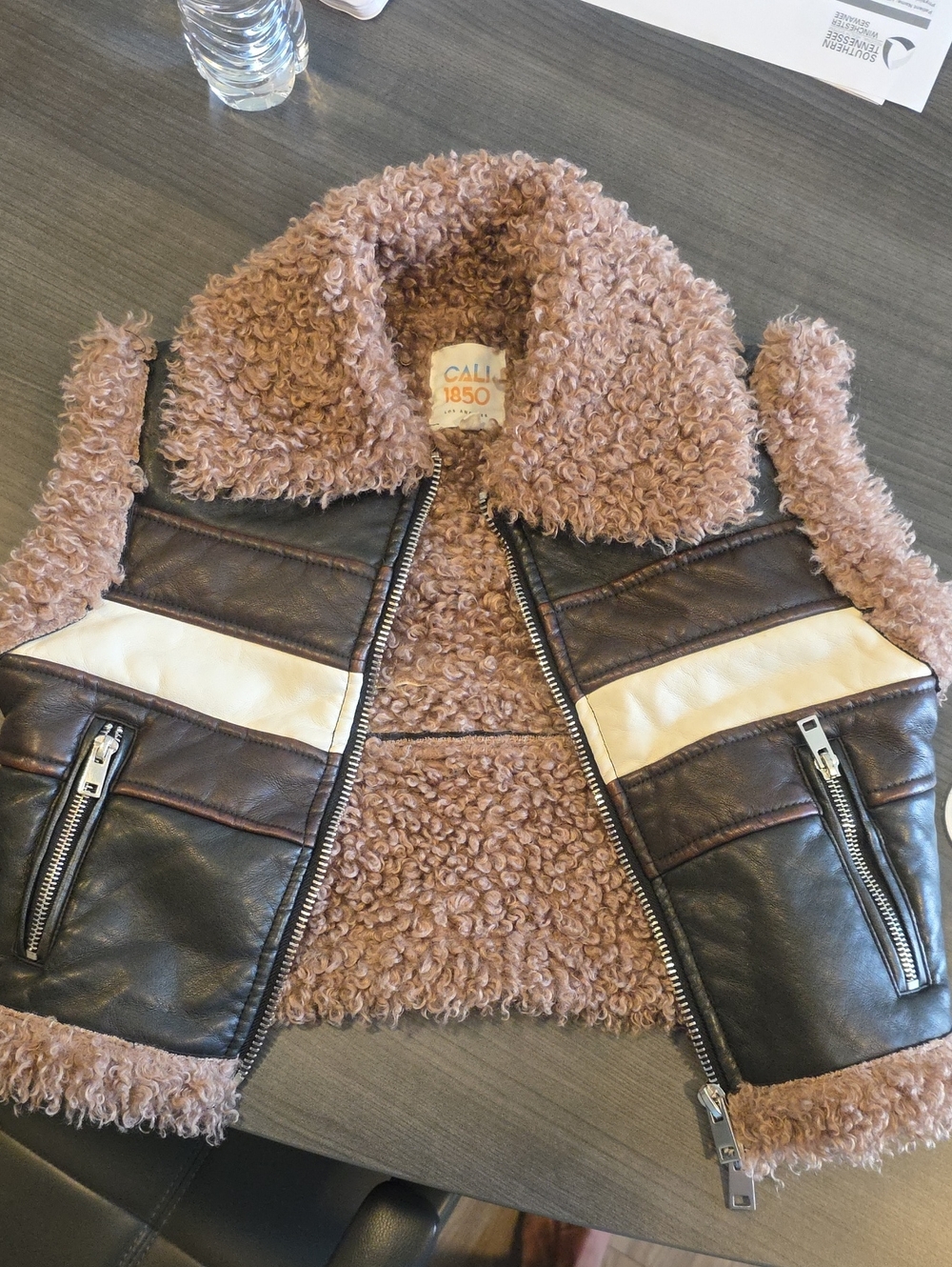 Faux Shearling Moto Vest